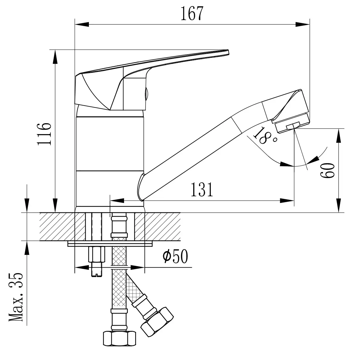 Смеситель для раковины, поворотный излив, хром, Rossinka D40-22 (D40-22U), латунь, классика