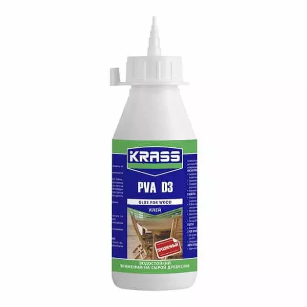 Клей KRASS водостойкий PVA D3 для древесины 0,25л