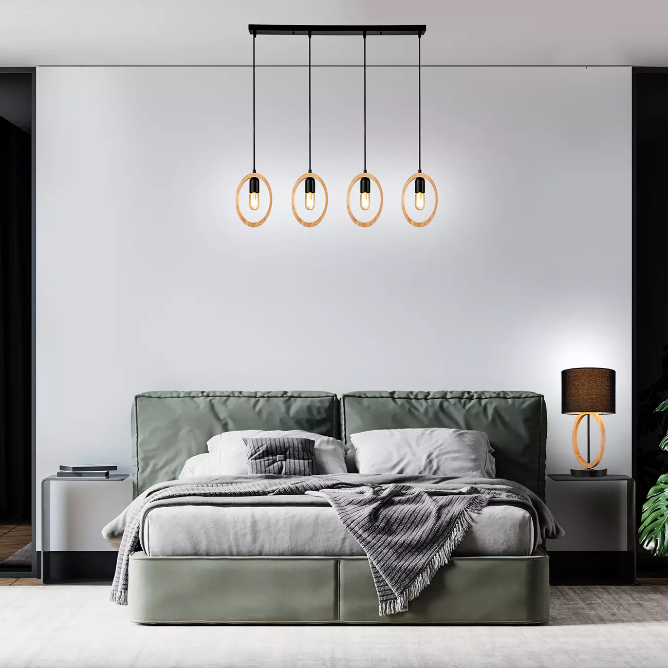 Люстра подвесная 4xЕ27 черная Escada 10196/4