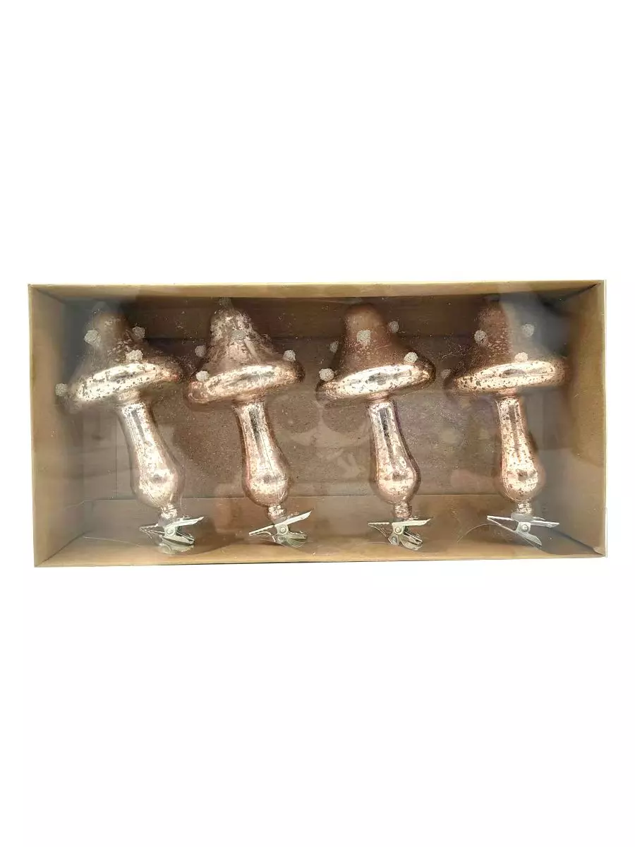 Новогоднее елочное украшение из полистирола на клипсе набор из 4 шт / 5,5х9,8х5,5см 95138