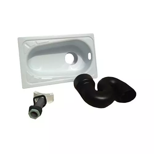 Чаша Генуя Сантэкс (Гомель) эмаслированная сталь со смещенным сливом в комплекте с сифоном и водорассекателем