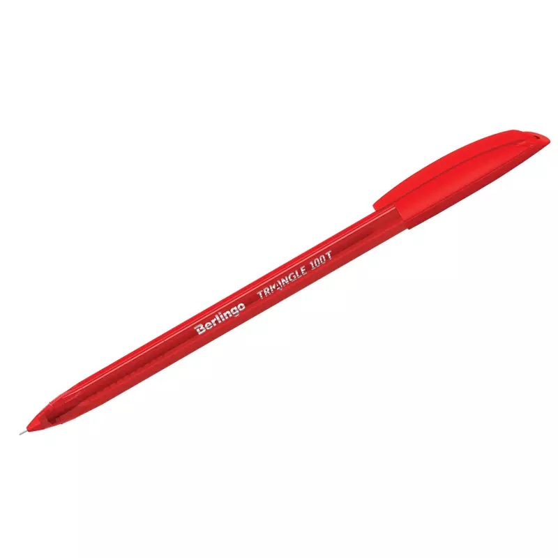 Шариковая ручка Berlingo Triangle 100T красная, 0,7мм, трехгран., игольчатый стержень CBp_07108