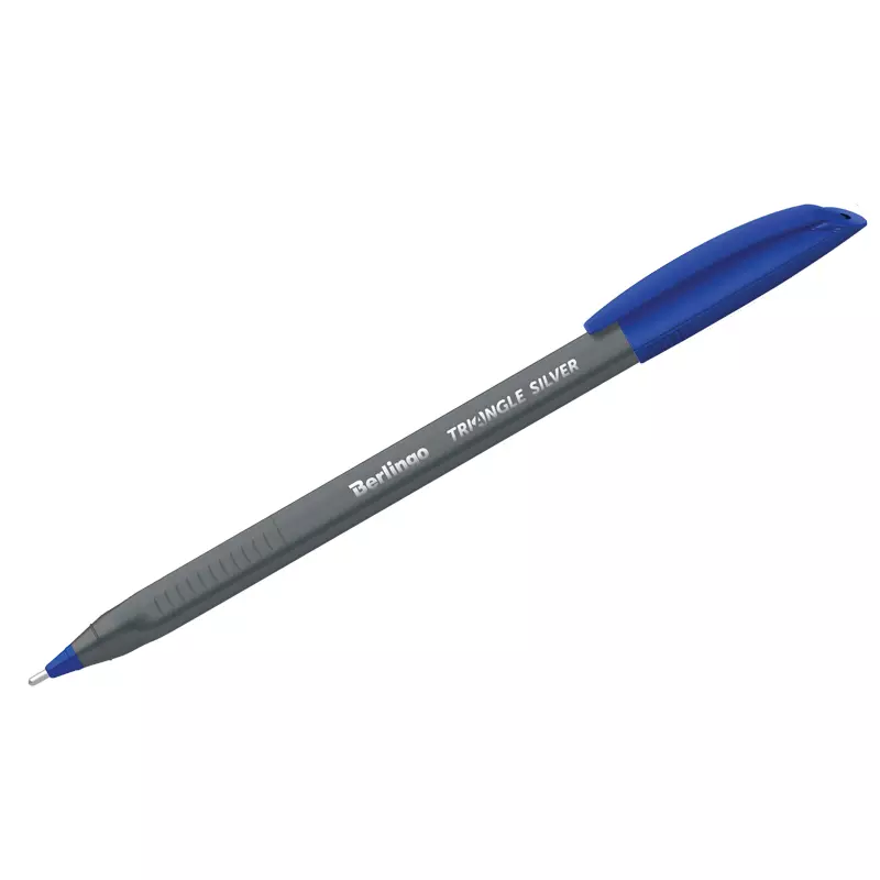 Шариковая ручка Berlingo Triangle Silver синяя, 1,0мм, трехгран. CBp_10792