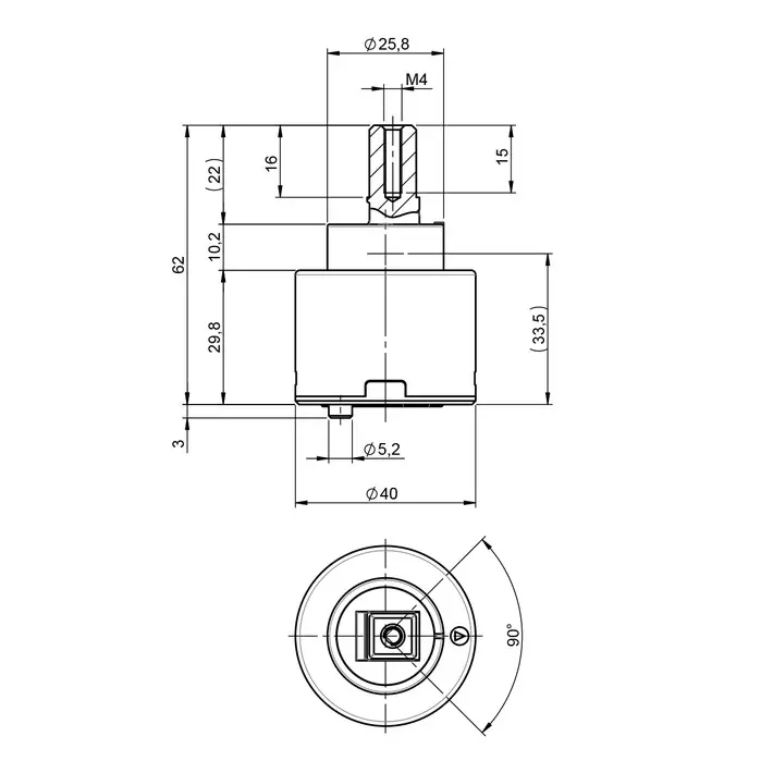 Картридж для смесителя SEDAL с керам. пластинами 40 мм, короткий Lemark LM8505P-BL