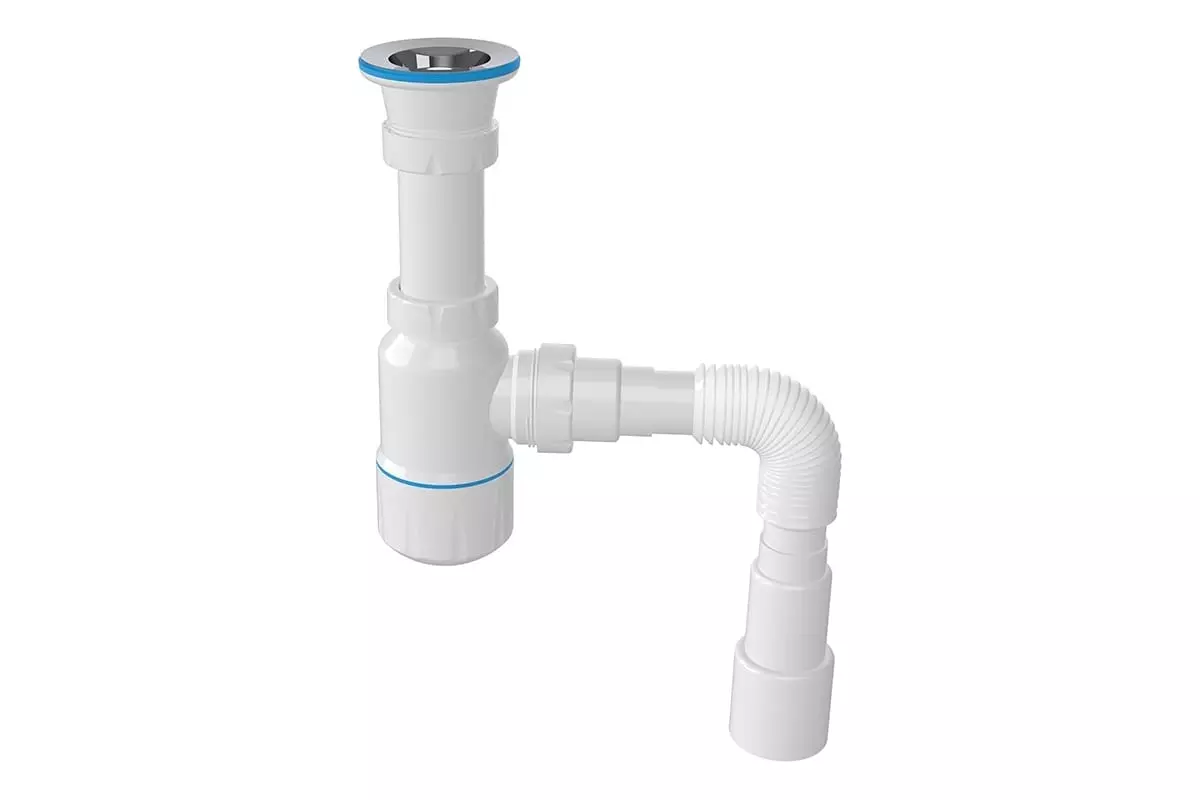 Сифон бутылочный 1 1/2"х40, выпуск 70 мм.разборн. с гибкой трубой 40/50, Nova 1051