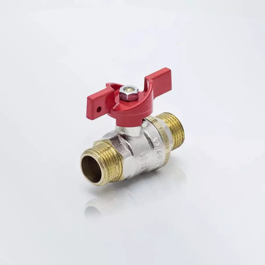 Кран шаровый DN15 (1/2) НхН бабочка никель PN40 Aquasfera 1005 Euro 1005-01