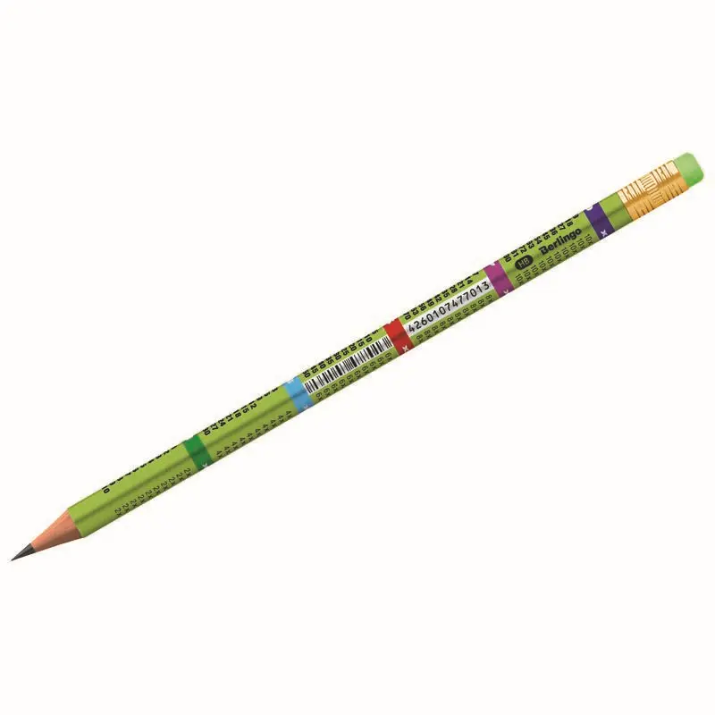 Простой карандаш Berlingo Таблица умножения HB, c Ластиком, заточен. BP00910