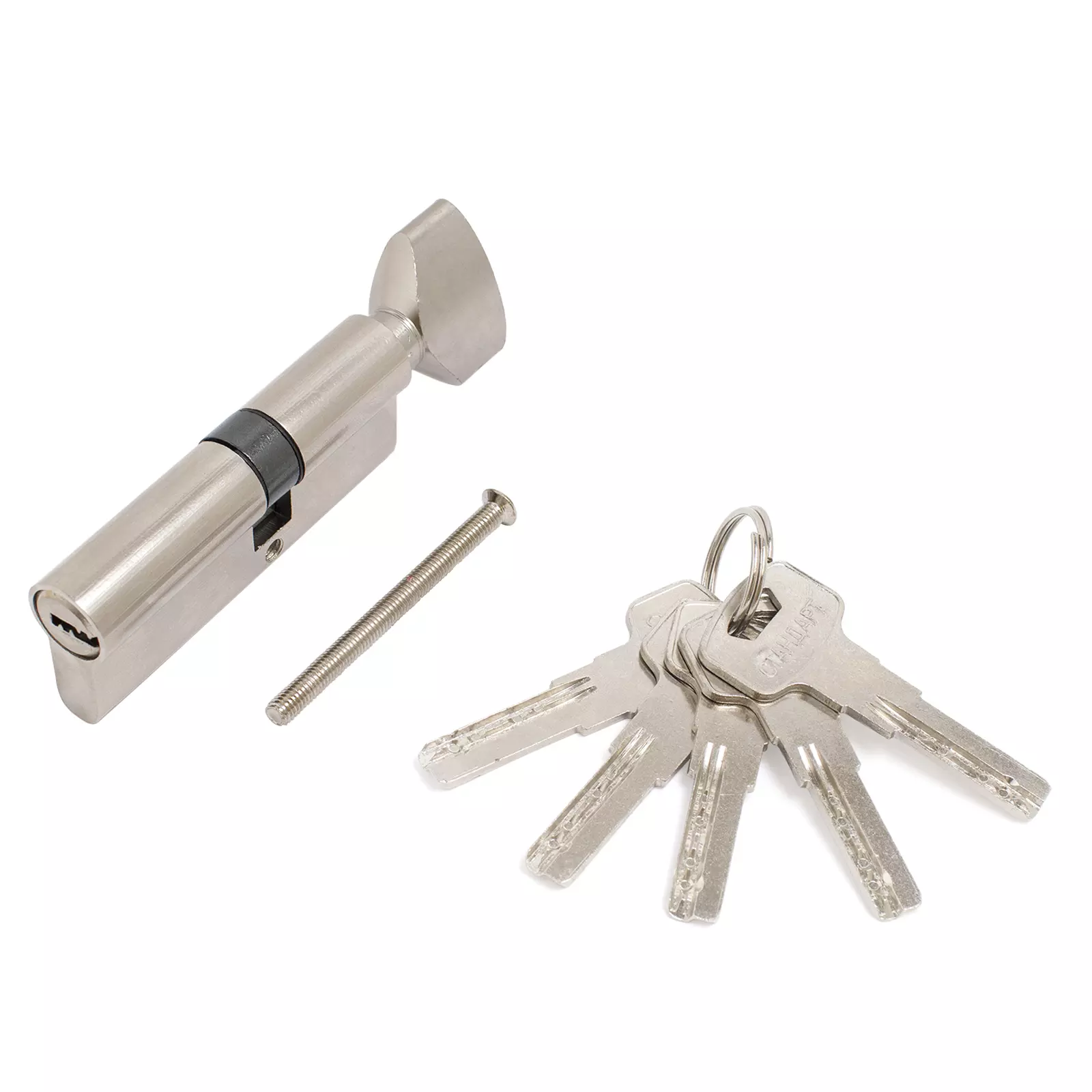 Цилиндровый механизм Стандарт 80 мм (35Вх45) SN 5кл мат.никель перф.ключ/верт.