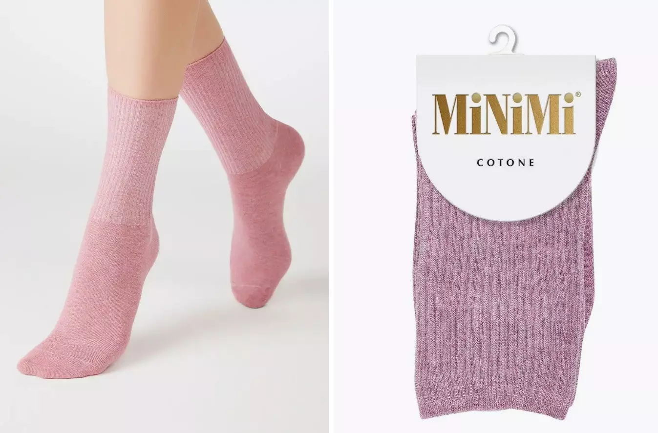 Носки женские MINIMI COTONE 1203 меланж Fuxia р-р 23-25