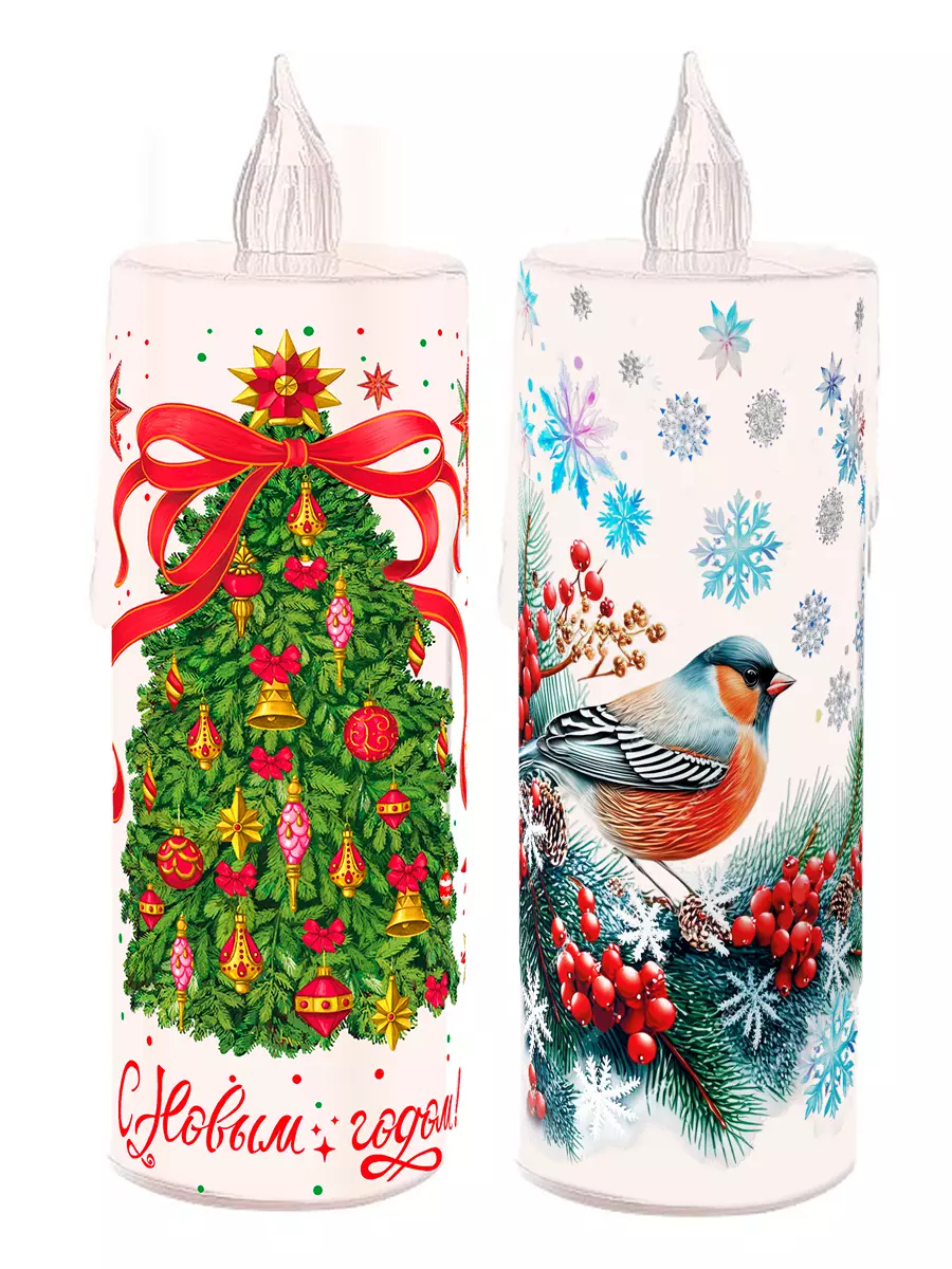 Светильник декоративный электронная свеча (полистирол) 3,8x3,8x12см 93389