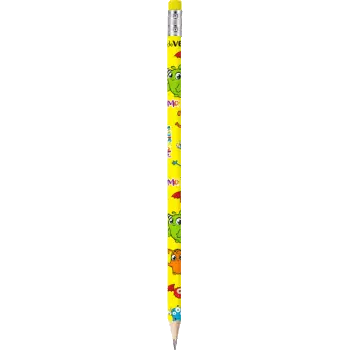 Простой карандаш HB deVENTE 5032122 Monsters, грифель 2 мм, трёхгранный, с ластиком, заточ