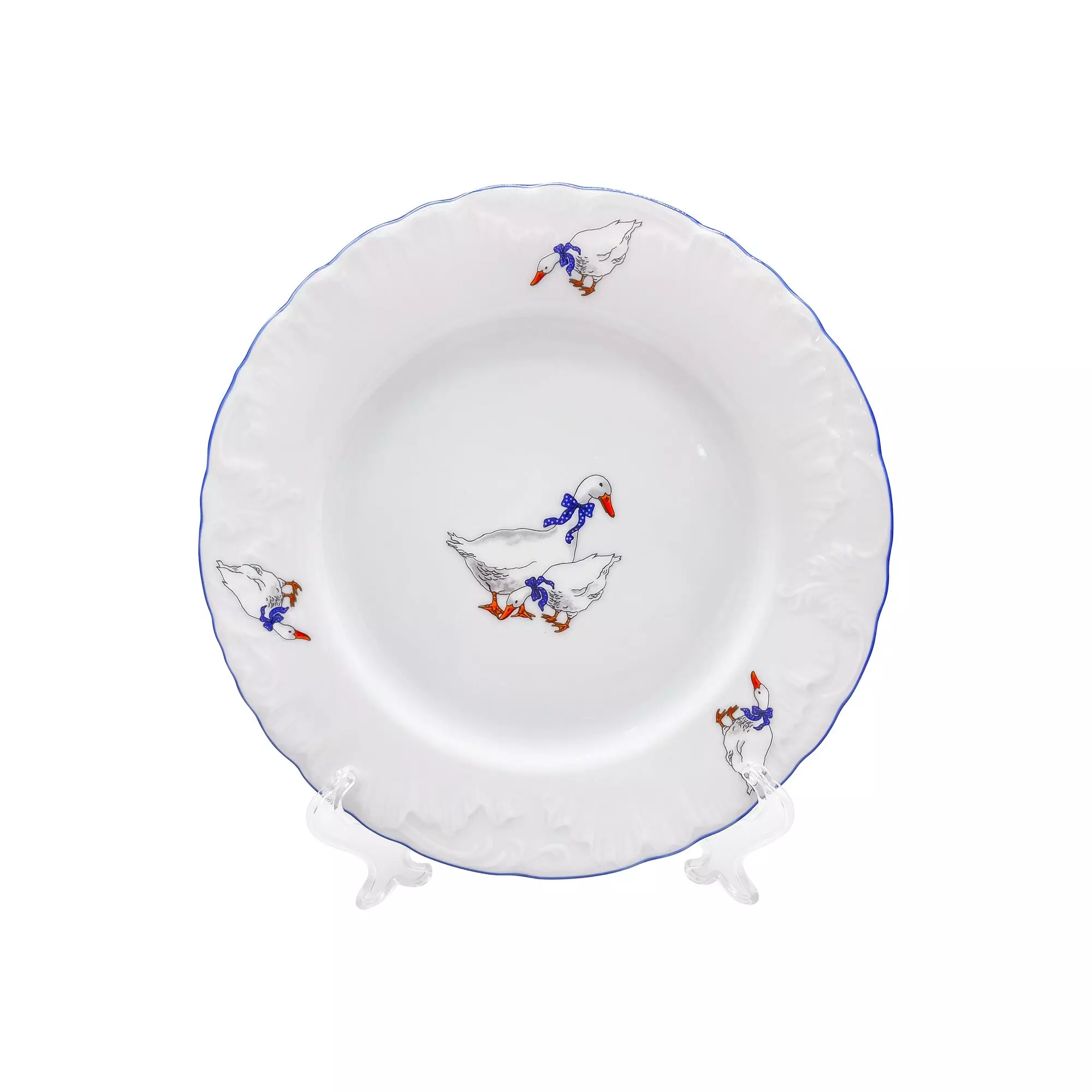 Тарелка десертная 21 см Rococo "Гуси", фарфор, OMD666-Рококо-22