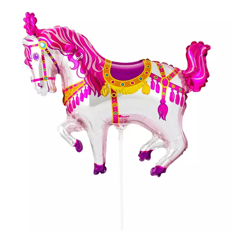 Шар фольгированный 35 см/14&quot; Лошадь цирковая розовая 1206-1505