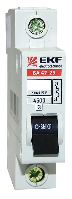 Автоматический выключатель EKF Basic mcb4729-1-06C 1P C 6А 4,5кА ВА 47-29