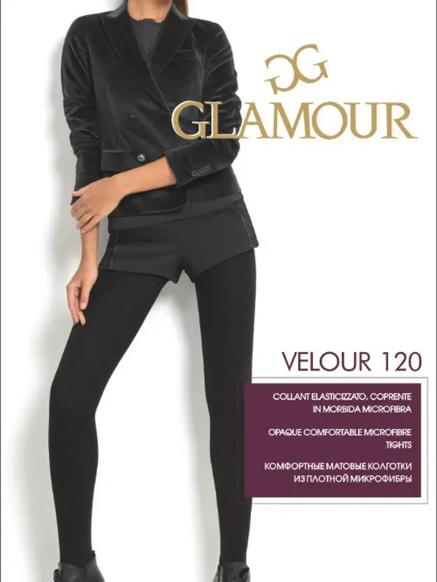 Колготки GLAMOUR Velour 120 nero, 4