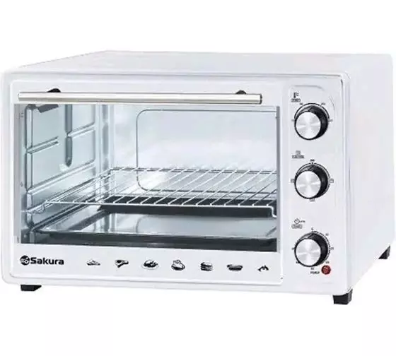 Электродуховка Sakura SA-7026W, 48 л, 1800 Вт, таймер, белый
