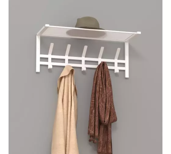 Вешалка с полкой &quot;Торонто 21&quot;, hanger with shelf (Белый)