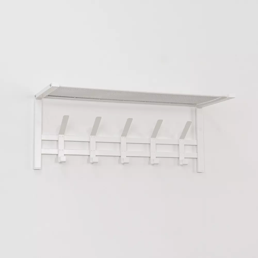 Вешалка настенная для одежды 5 крючков 270х670х270 мм с полкой,крепеж в компл."Торонто 21" ЗМИ белый