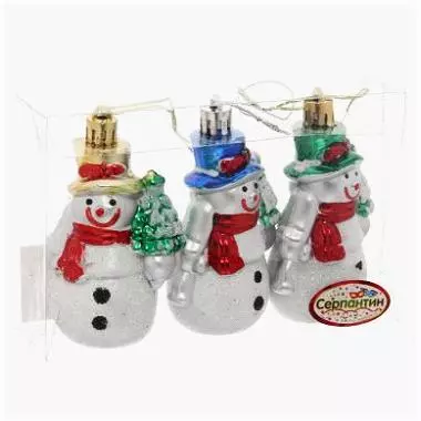 Елочные украшения (3 шт) 75х65 см Снеговичок с елочкой 916-201