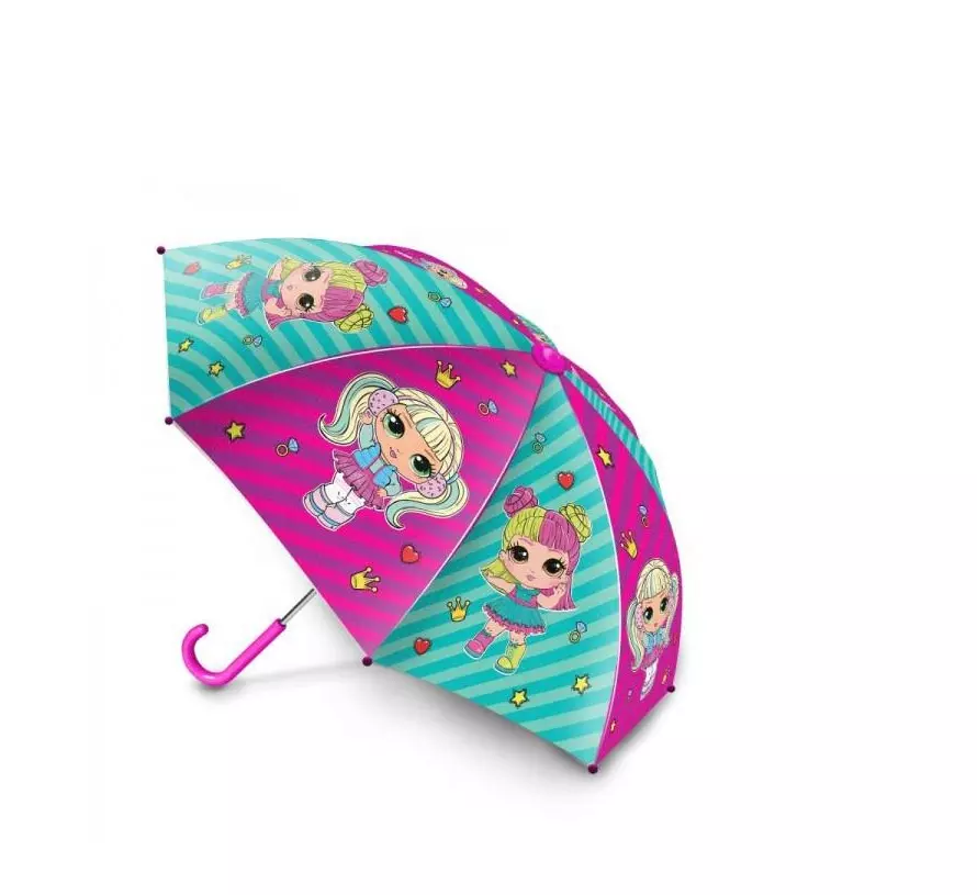 Зонт детский UM45-NLOL куклы-модницы r-45см, ткань, полуавтомат