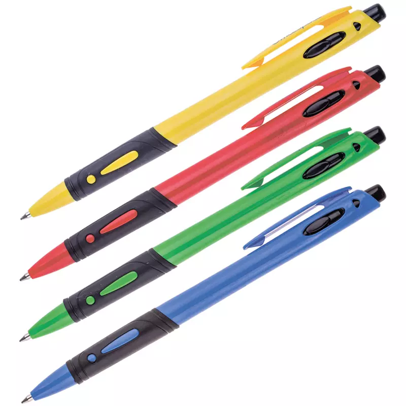 Шариковая ручка автоматическая OfficeSpace синяя, 0,7мм, грип, цветной корпус 1788 арт.1314 57
