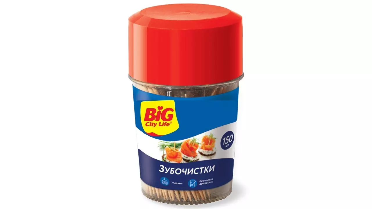 Зубочистки деревянные 150шт BIG City
