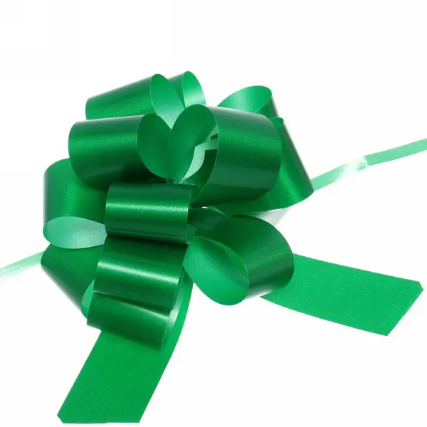 Бант для оформления подарка &quot;Блеск&quot; 3 см, d-11 см, Зеленый 214-069