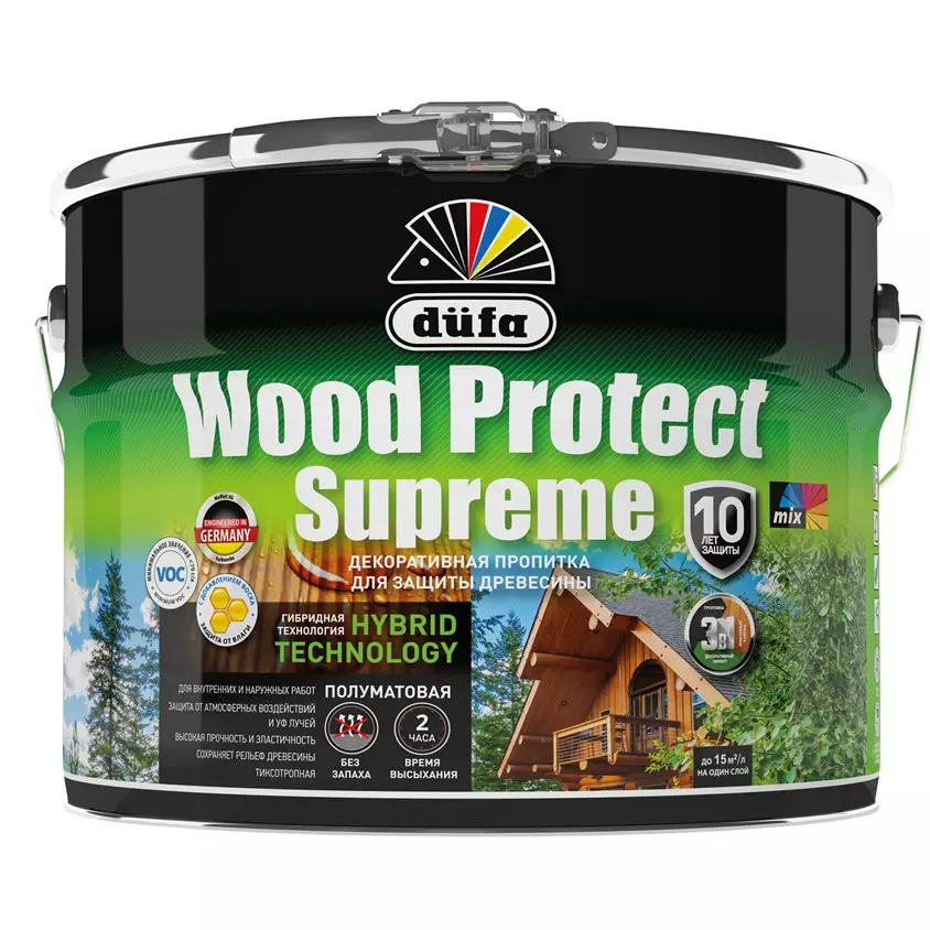 Пропитка Dufa WOOD PROTECT Supreme, белая 9л