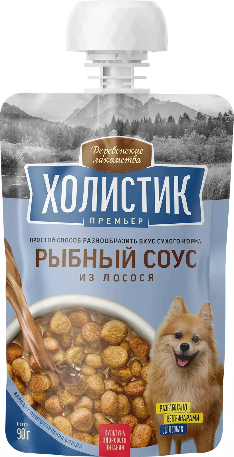 Лакомство для собак Рыбный соус из лосося 90 г Деревенские лакомства Холистик