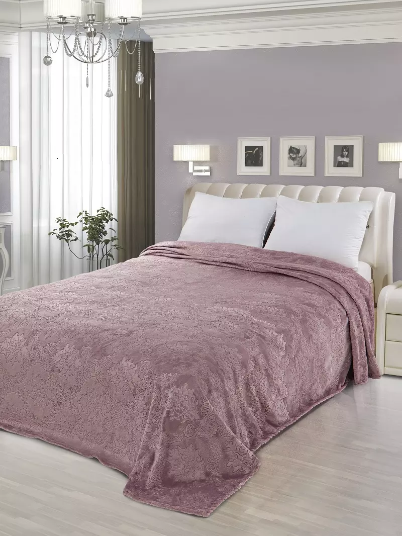 Плед 150*210 см велсофт с тиснением орхидея Душечка