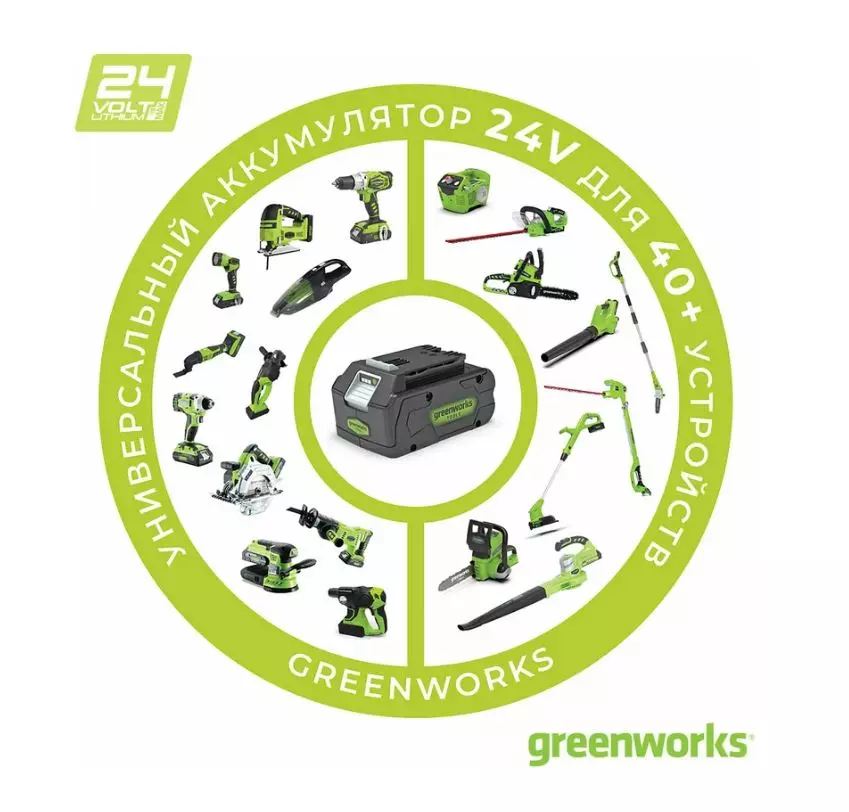 Аккумуляторная цепная пила GreenWorks GD24CS30 2007007UB