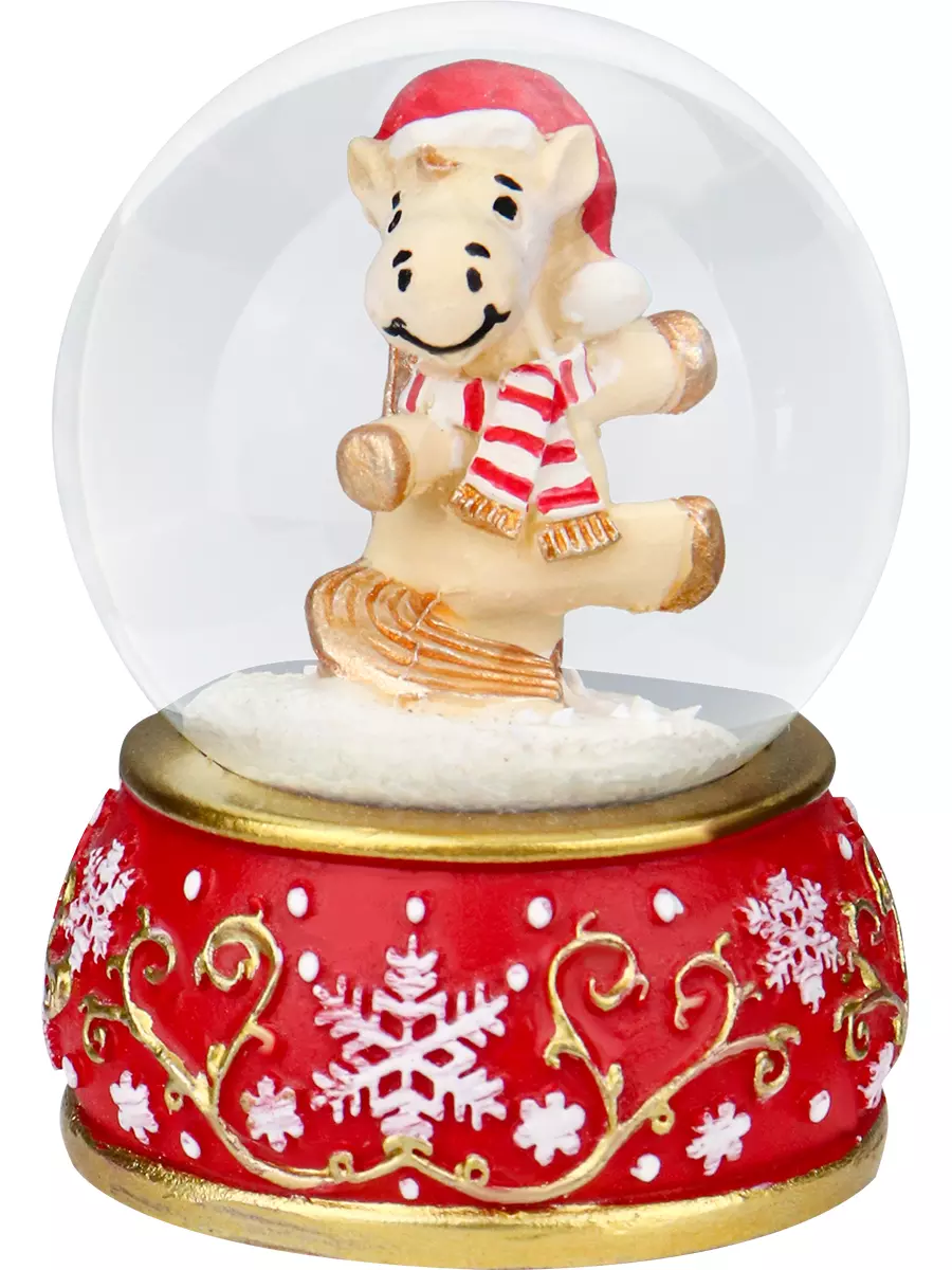 Новогодний сувенир Снежный шар Счастливая лошадка 4,5 см НУ-2530