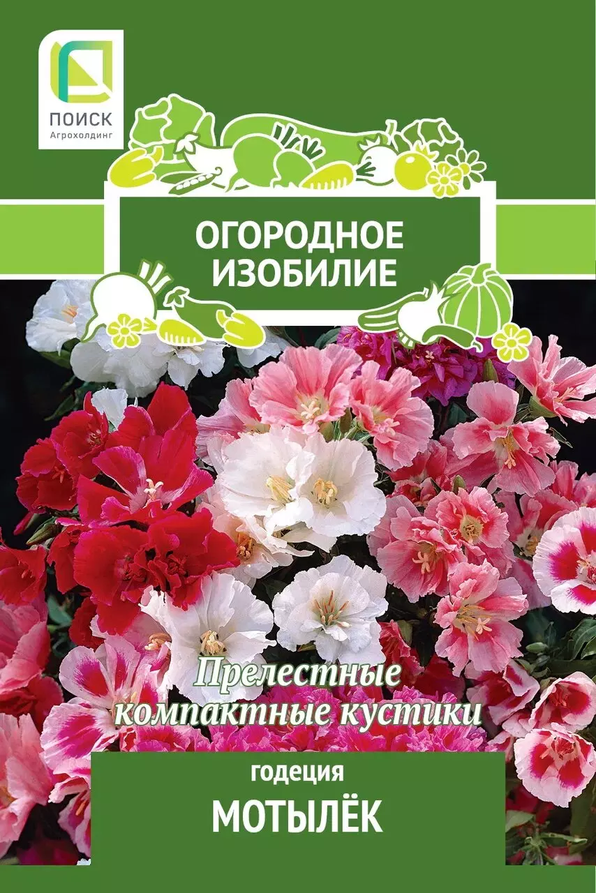 Семена цветов Годеция Мотылек, смесь 0.3г (Поиск) серия Ои