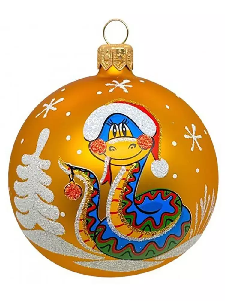 Елочный шар стекло 5 Зодиак Змея (Символ года) Елочка С206