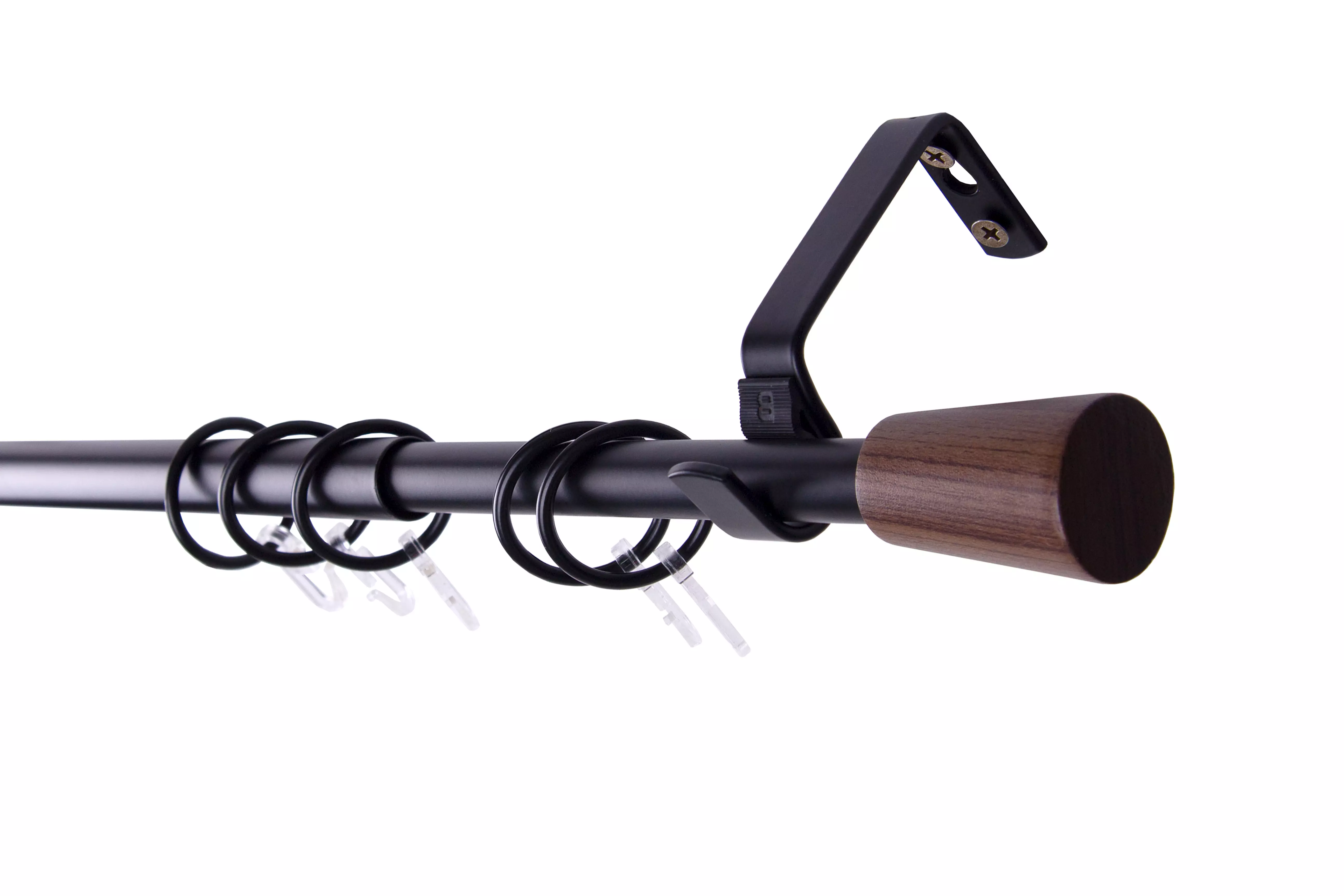 Карниз для штор телескопический 160-300 см однорядный комбо конус черный