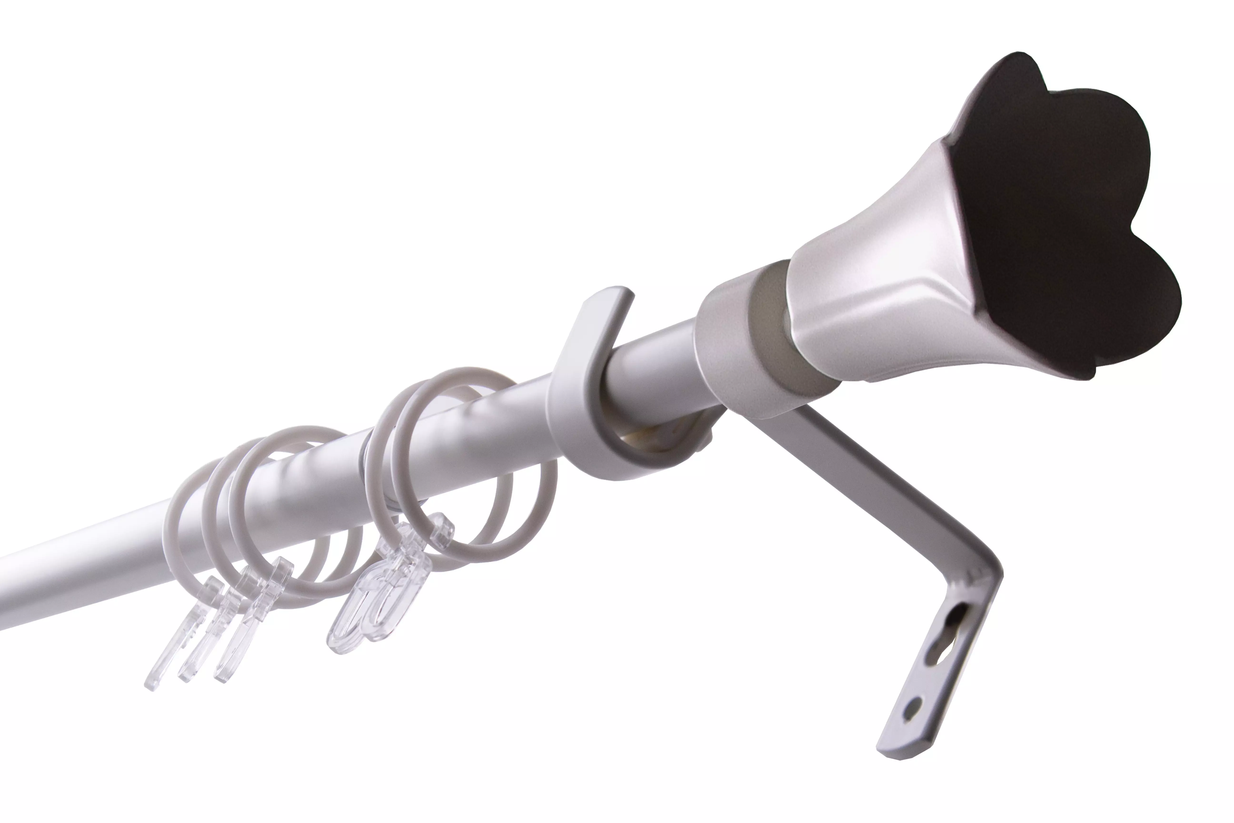 Карниз для штор телескопический 160-300 см однорядный комбо цветок белый