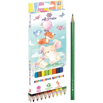 Цветные карандаши Attomex. Zoo 18 цветов, М, грифель 2,65 мм, 5023810