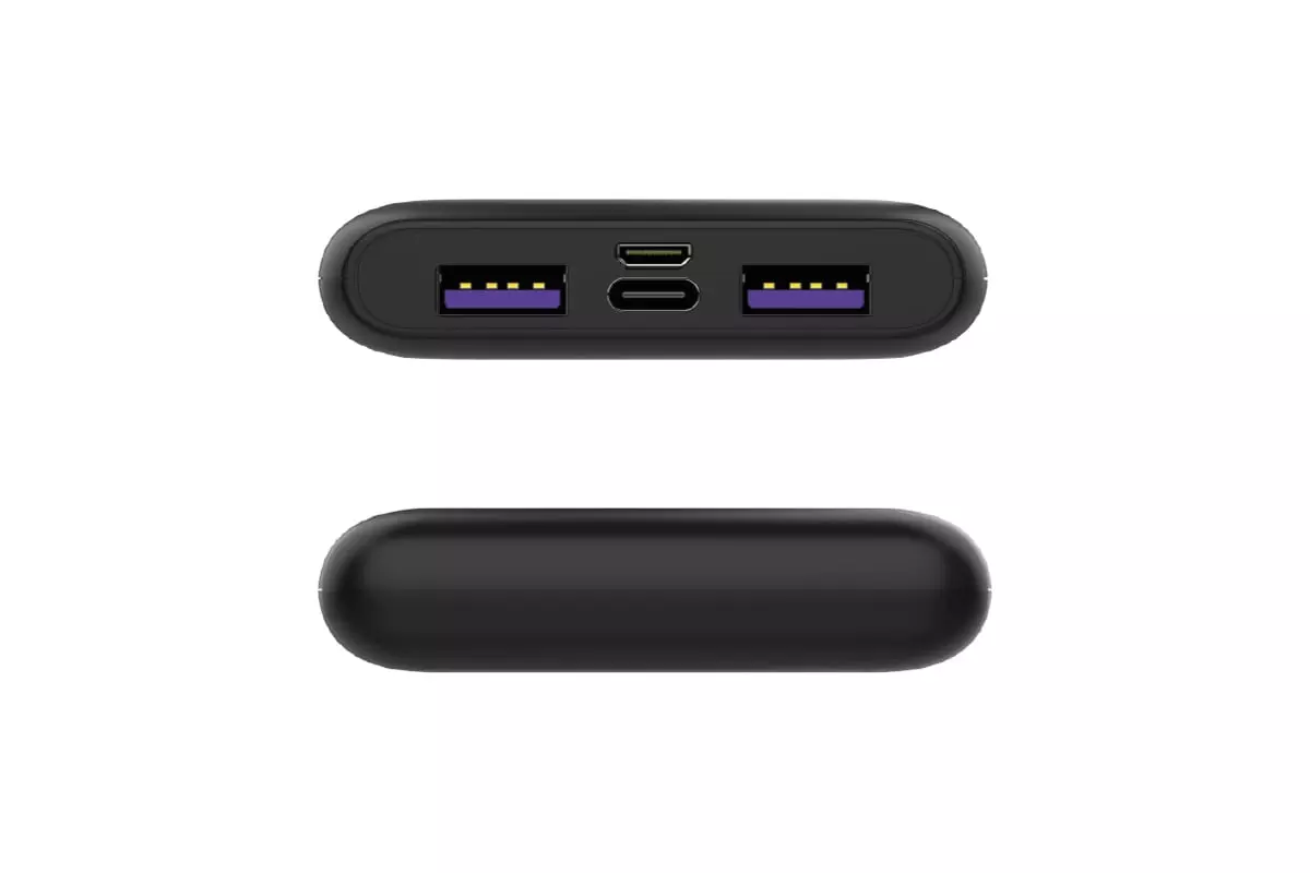 Портативное зарядное устройство 10000 mAh 2 USB 1 Type-C 1 micro-USB быстрая зарядка REXANT 30-2051