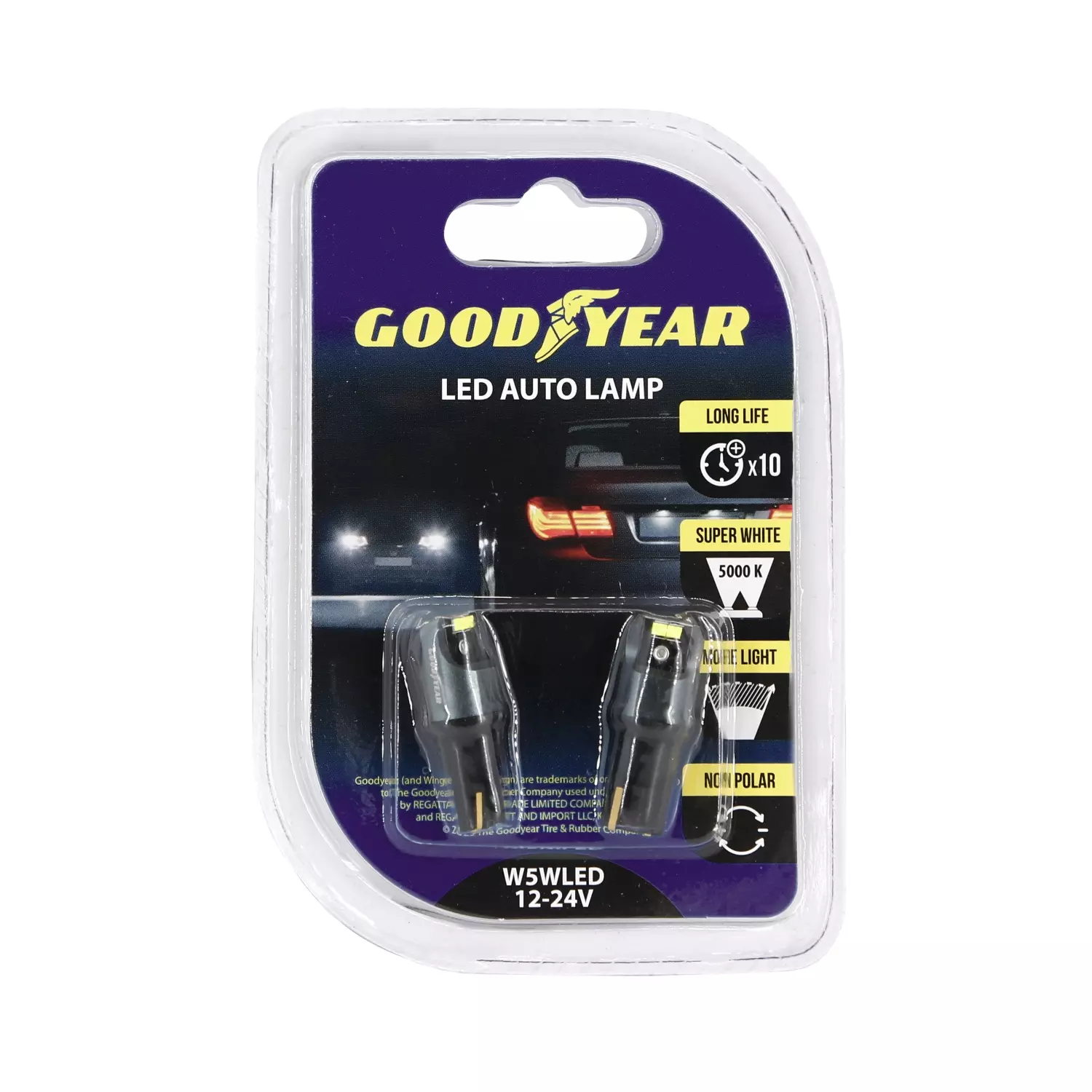 Лампа автомобильная светодиодная Goodyear GY W5WLED 12-24V