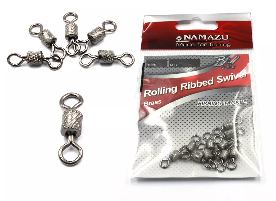 Вертлюг Namazu ROLLING RIBBED SWIVEL, латунь, цв. BN, р. 5, test-24 кг (уп.10 шт)