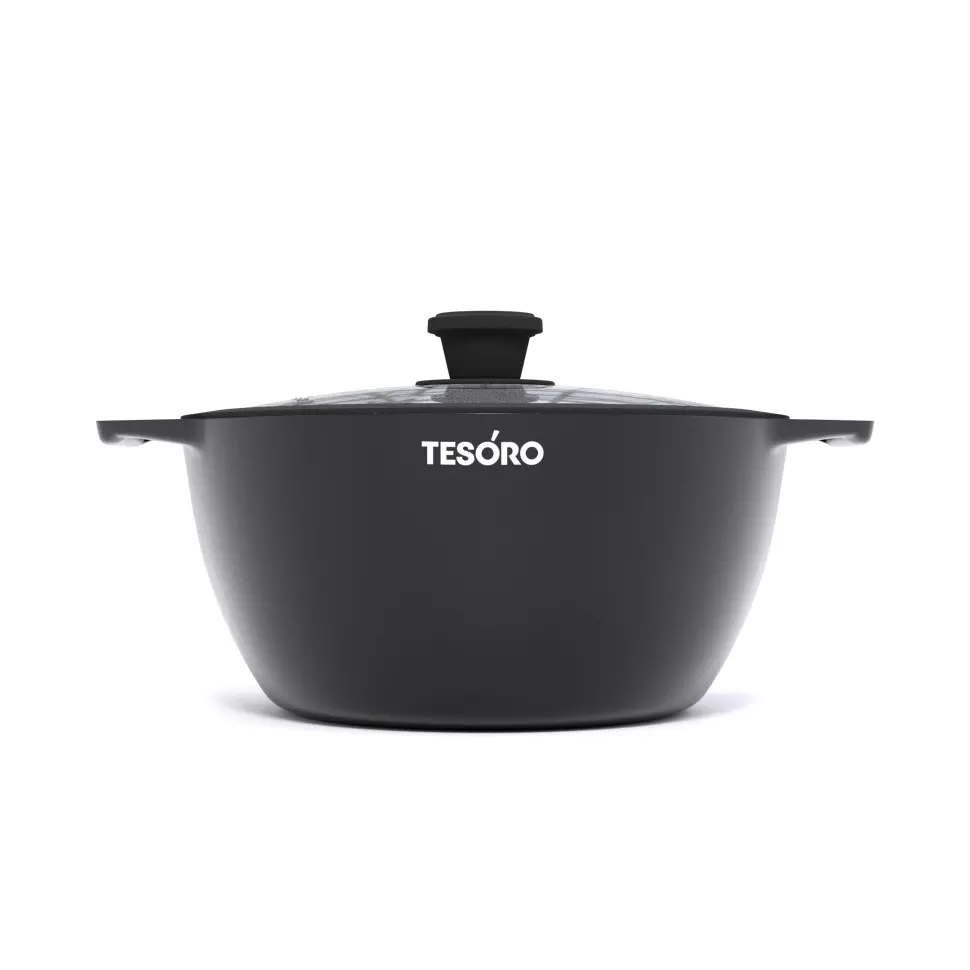 Кастрюля 3 л(d-22), литой алюминий, индукция, "Флоренс" черный Tesoro TF6630tdi