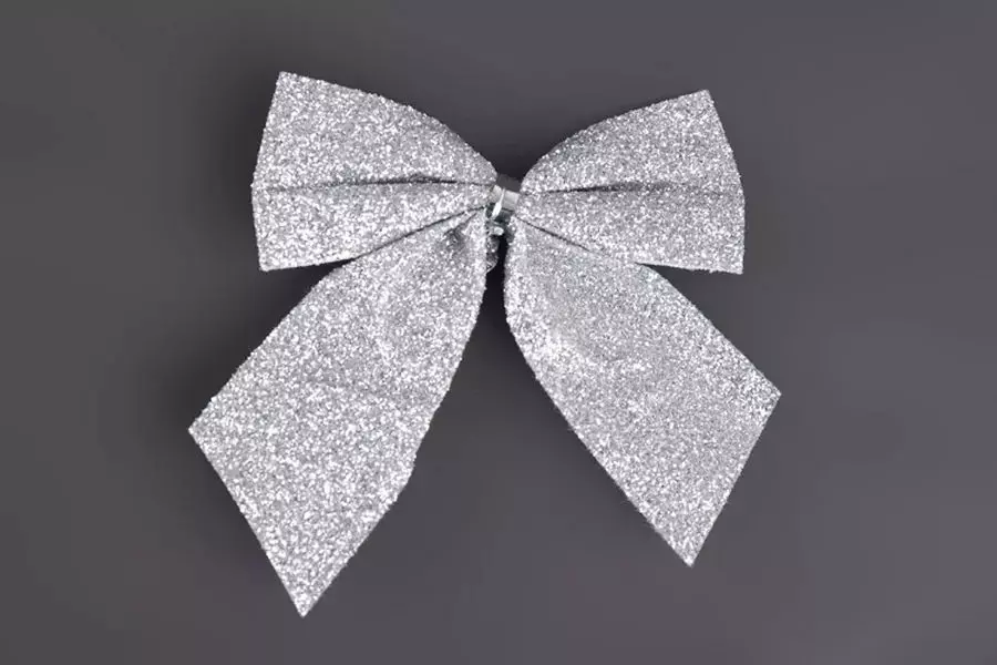 Банты на елку 4 шт 8х9см 12.5х29см серебро 19032-0225