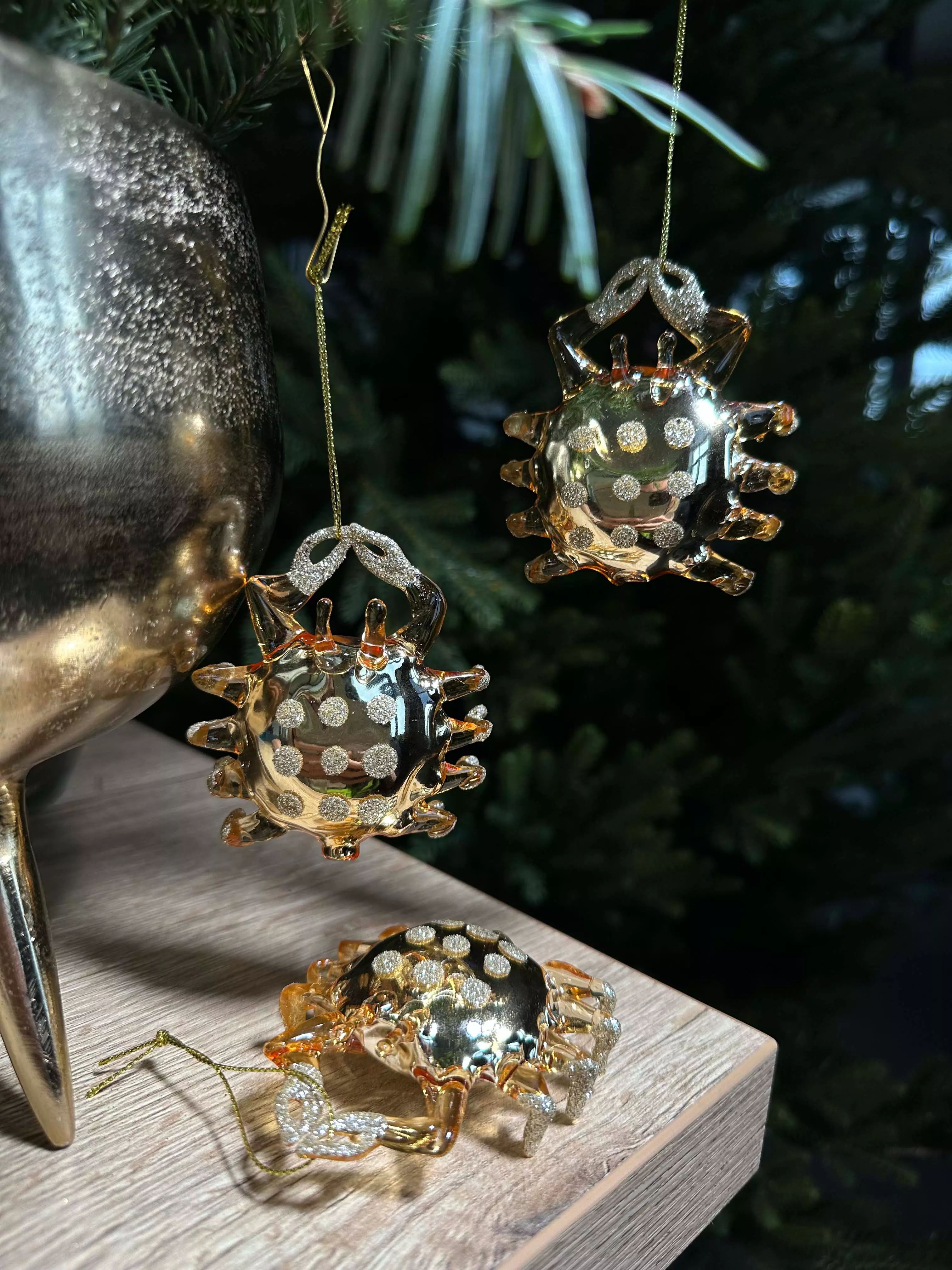 Елочные украшения стекло (3 шт) Волшебство на ветках VNVOG-9