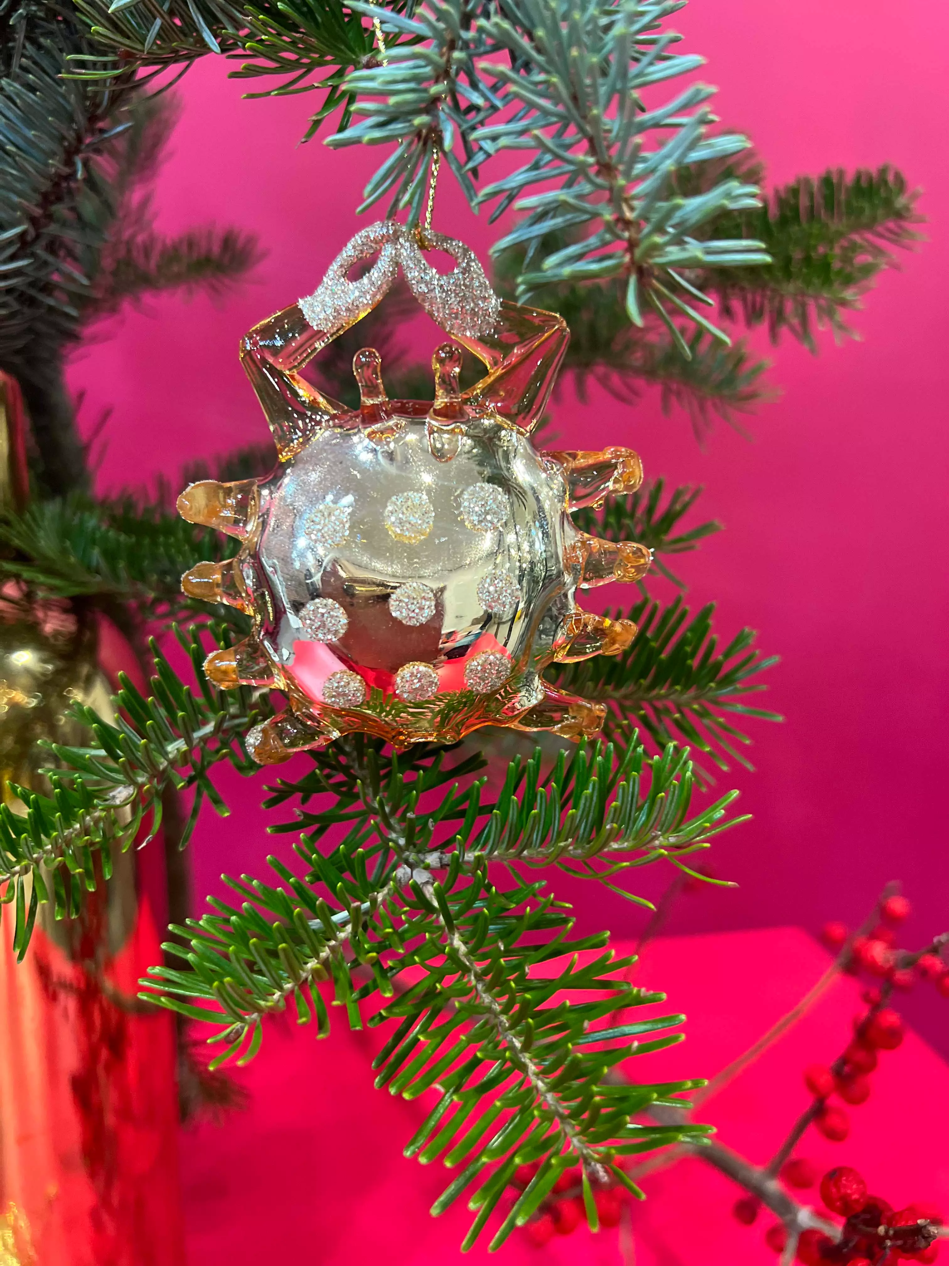 Елочные украшения стекло (3 шт) Волшебство на ветках VNVOG-9