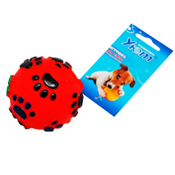 Игрушка для собак Мяч лапки разноцвет. 6,5 см., винил.УЮТ