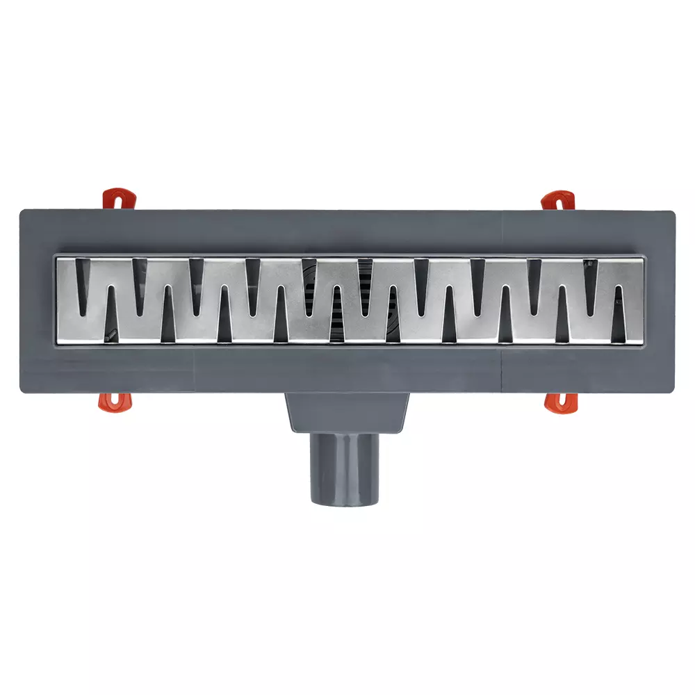 Трап линейный 400 мм, решетка нерж.сталь, комб.затвор, повор. сифон D50мм MASTERPROF ИС.110744