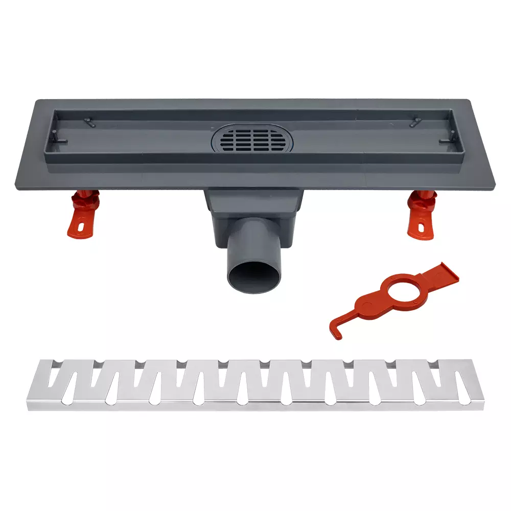 Трап линейный 400 мм, решетка нерж.сталь, комб.затвор, повор. сифон D50мм MASTERPROF ИС.110744