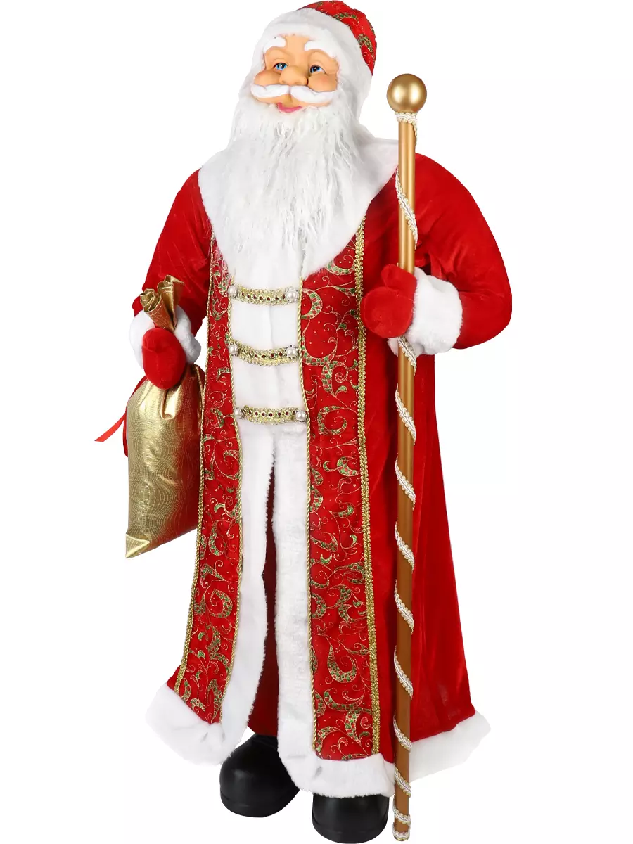 Сувенир Дед Мороз в красной шубе винтаж, 110 см, Т-3615