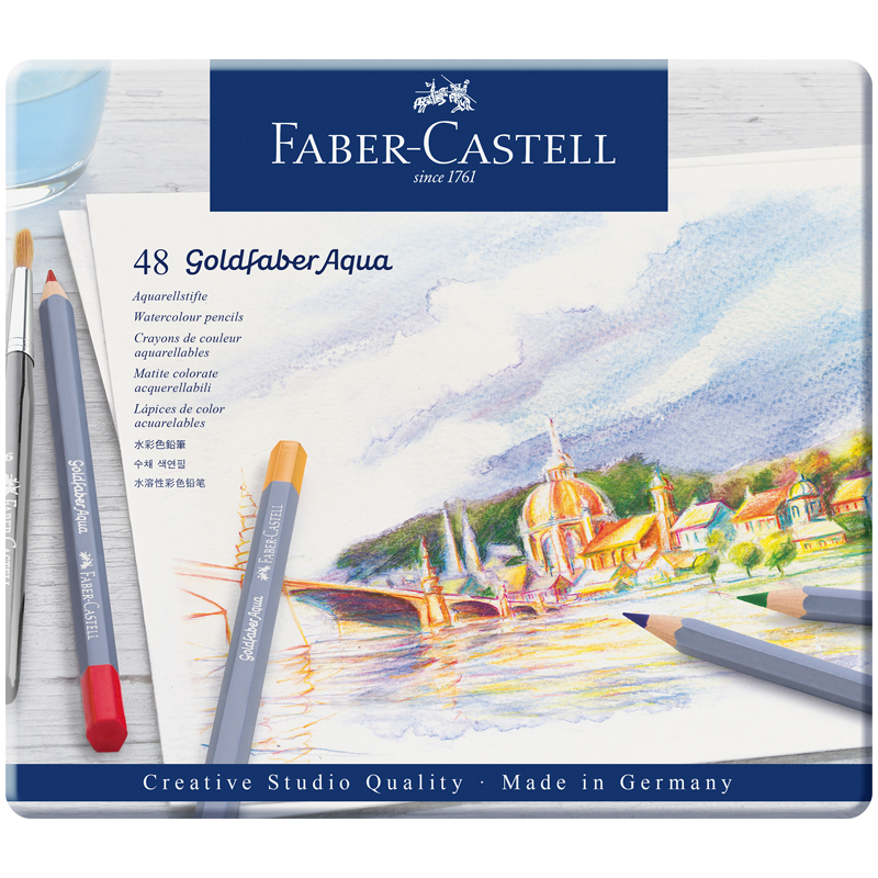 Карандаши акварельные художественные Faber-Castell Goldfaber Aqua, 48 цветов