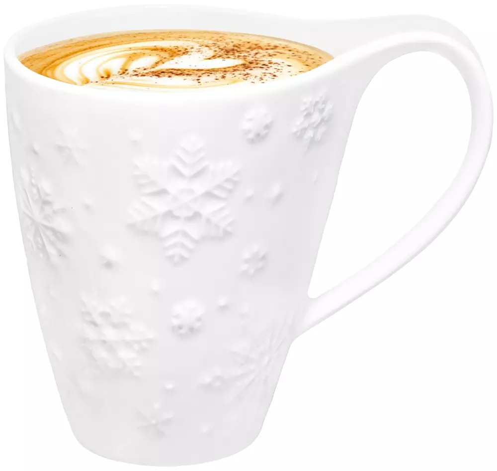 Кружка 350 мл &quot;Снежинки&quot; , фарфор, 13х8,7х11,5 см
